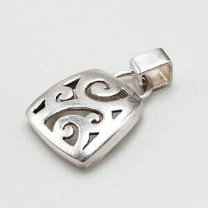 Mini Swirls Scrollwork Openwork Cutout 925 Sterling Silver Pedant